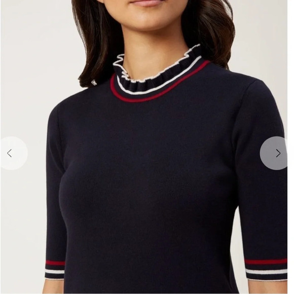 Hobbs London Grace Navy Short Sleeve Sweater NEW - Picture 4 of 8